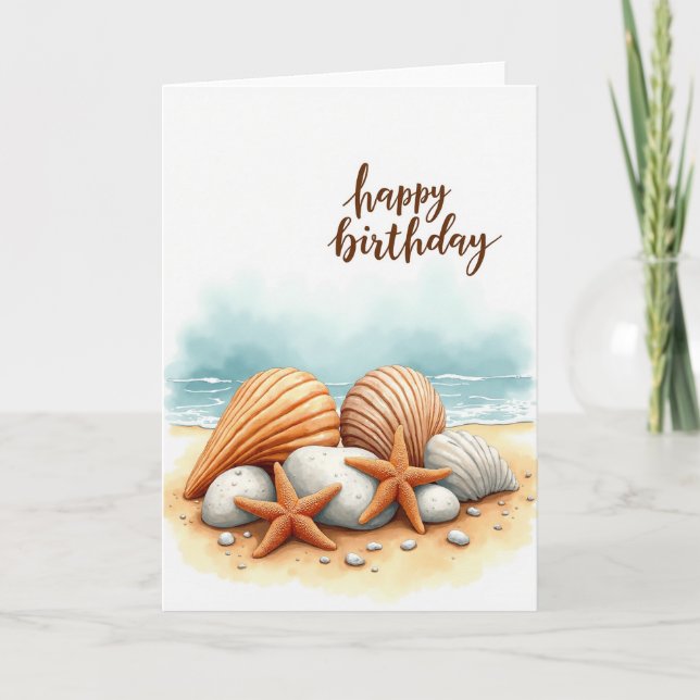Shell Birthday Watercolor Card (Front)