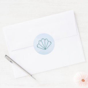 Shell Blue Beach Summer Wedding Classic Round Sticker