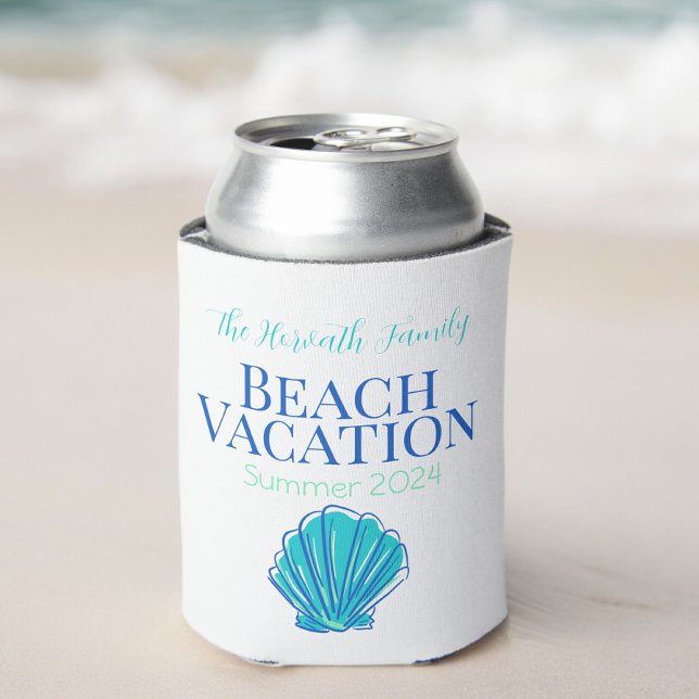 Shell Custom Beach Cruise Reunion Vacation Can Cooler (Creator Uploaded)