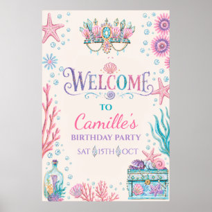 Shell-ebration Mermaid Party Welcome Poster