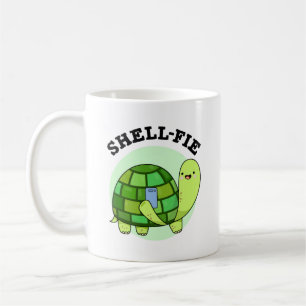 Shell-fie Funny Tortoise Selfie Pun  Coffee Mug