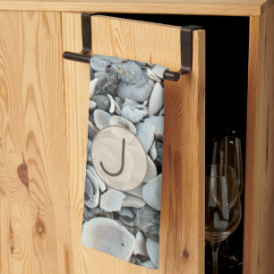 Shell Haven Initial Pattern Tea Towel