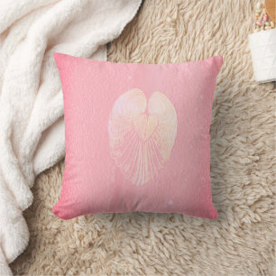 Shell Heart Angel Wings- Pink Cloud Cushion