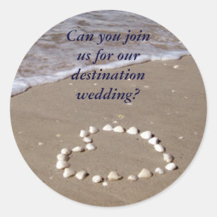 Shell Heart on the Sandy Beach Classic Round Sticker