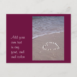 Shell Heart on the Sandy Beach Postcard