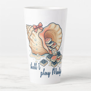 Shell I Play Mahjong Coastal Latte Mug