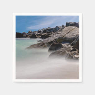 Shell Island Rocks And Waves Paper Napkin