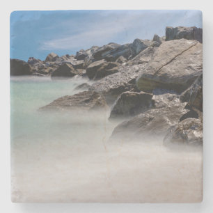 Shell Island Rocks And Waves Stone Coaster