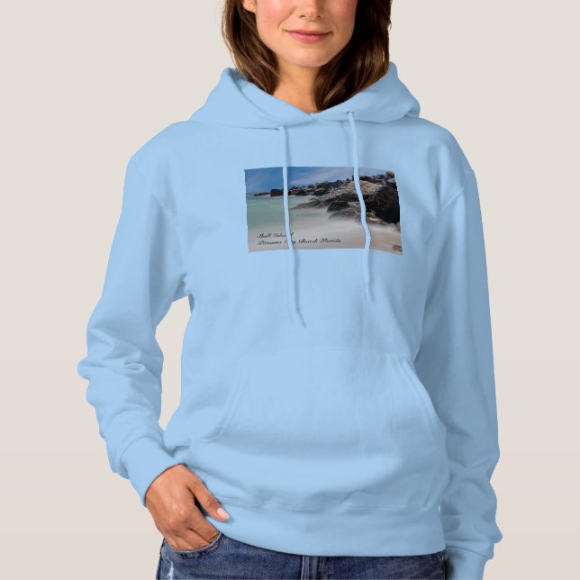 Shell Island Rocks And Waves Women's Hoodie (Front)