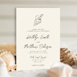 Shell Modern Beach Ocean Destination Wedding Invitation<br><div class="desc">Shell Modern Ivory Beach Ocean Destination Wedding Invitation Card. Celebrate your special day with this elegant and beautiful wedding invitation card to beautify your special occasion. All the texts are pre-arranged for you to personalise easily and quickly with your own details. If you need further customisation or matching items, please...</div>