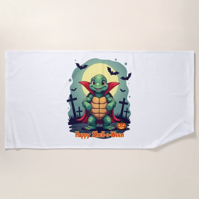 Shell-o-Ween Turtle Beach Towel (Front)
