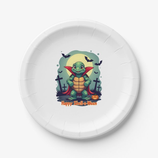 Shell-o-Ween Turtle Paper Plate (Front)