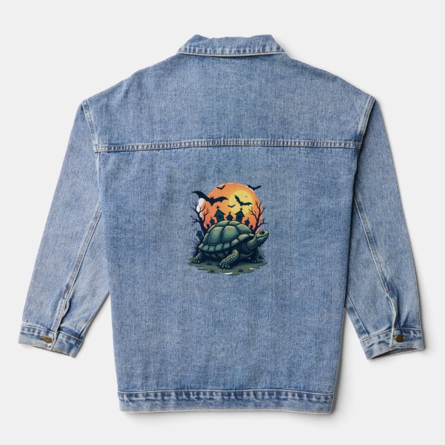Shell of Screams Turtle Denim Jacket (Back)