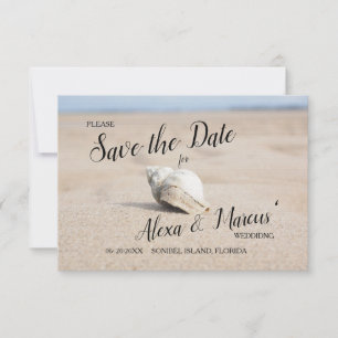 Shell on the Beach Save the Date Announcement