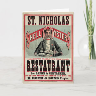 Shell Oysters Vintage Advertisement Holiday Card