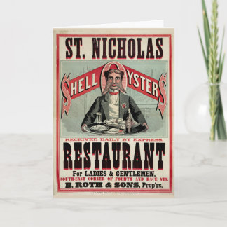 Shell Oysters Vintage Advertisement Holiday Card