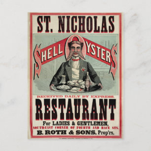 Shell Oysters Vintage Advertisement Postcard