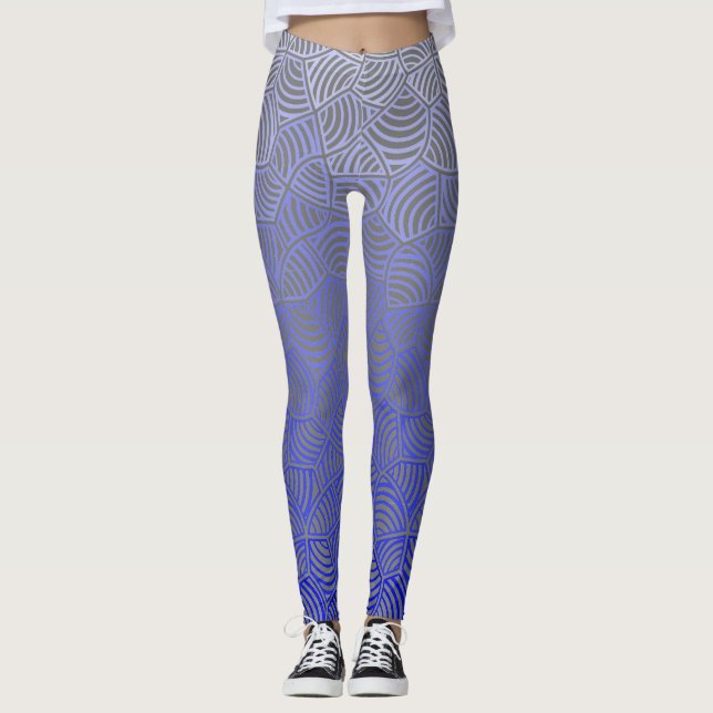 Shell pattern.03.nbg Grey BG Leggings (Front)