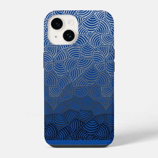 Shell pattern.04.w DBlue BG iPhone Case (Back)