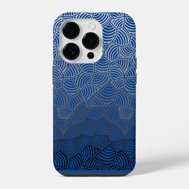 Shell pattern.04.w DBlue BG iPhone Case (Back)