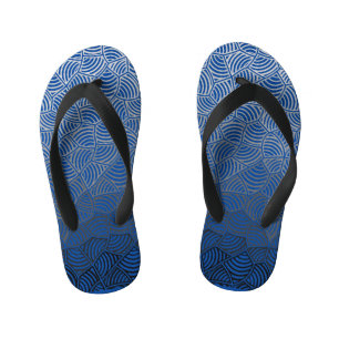 Shell pattern.04.w DBlue BG Kid's Thongs