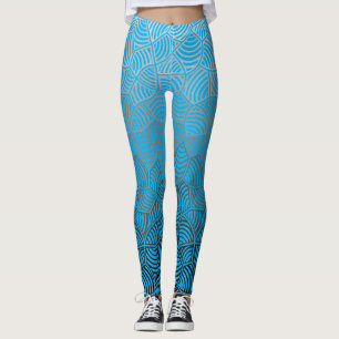 Shell pattern.04.w lBlue BG Leggings