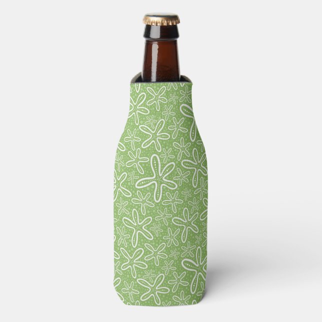 Shell Pattern On Spotted Background Bottle Cooler (Bottle Front)