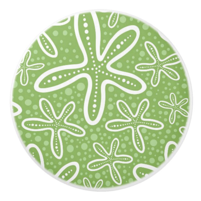 Shell Pattern On Spotted Background Ceramic Knob (Front)