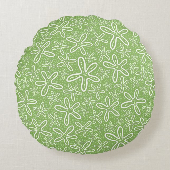 Shell Pattern On Spotted Background Round Cushion (Front)