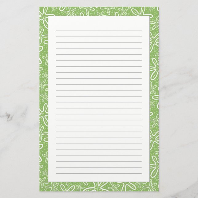 Shell Pattern On Spotted Background Stationery (Front)
