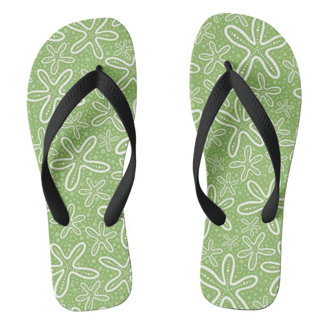 Shell Pattern On Spotted Background Thongs (Footbed)
