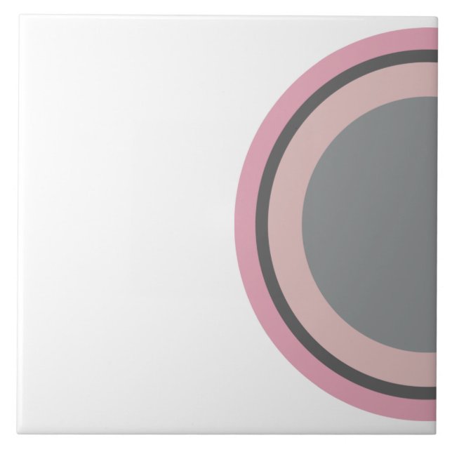 Shell Pattern Pink And Grey Ceramic Tile (Front)