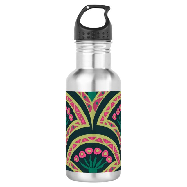 shell shaped green pattern 710 ml water bottle (Front)