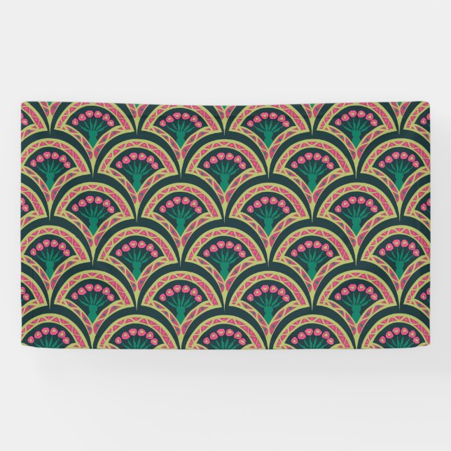 shell shaped green pattern banner (Horizontal)