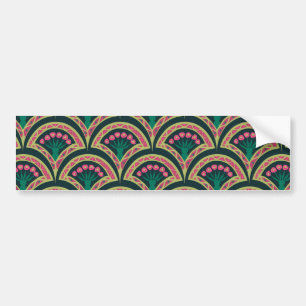 shell shaped green pattern bumper sticker