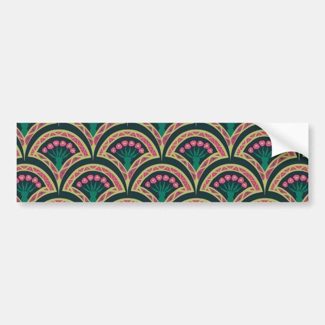 shell shaped green pattern bumper sticker (Front)