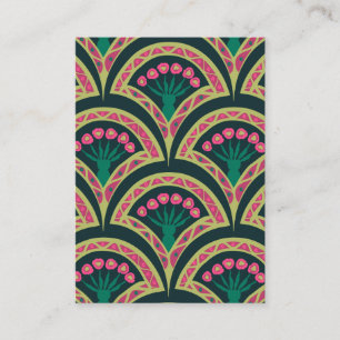 shell shaped green pattern business card