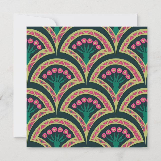 shell shaped green pattern card (Front)