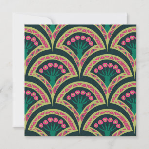 shell shaped green pattern card