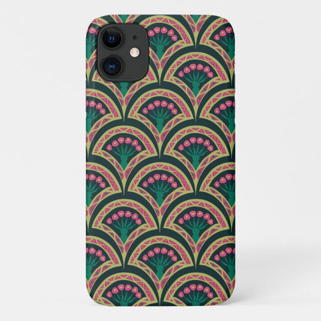 shell shaped green pattern Case-Mate iPhone case (Back)