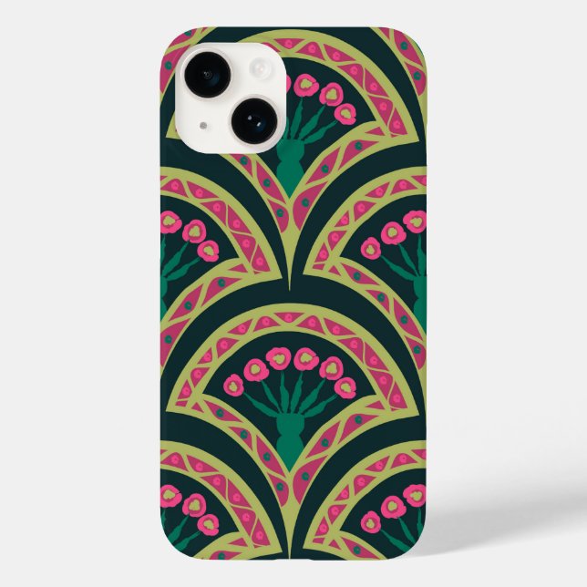 shell shaped green pattern Case-Mate iPhone case (Back)