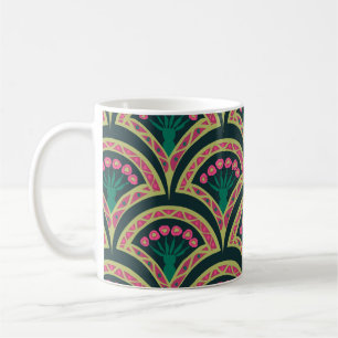 shell shaped green pattern coffee mug