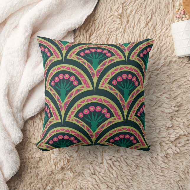 shell shaped green pattern cushion (Blanket)