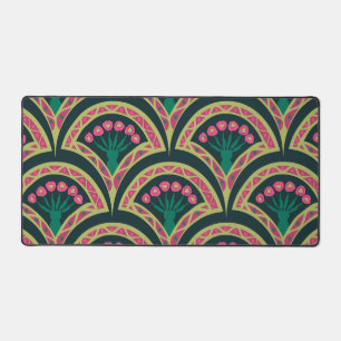 shell shaped green pattern desk mat