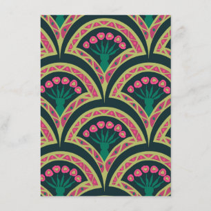 shell shaped green pattern enclosure card