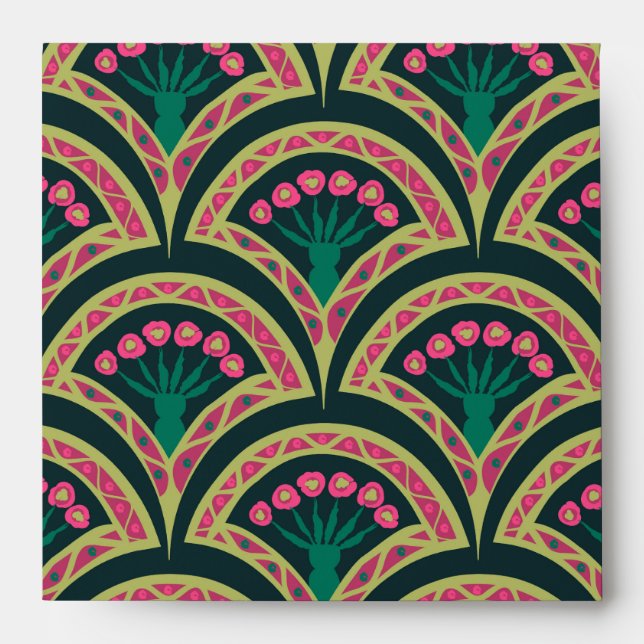 shell shaped green pattern envelope (Front)