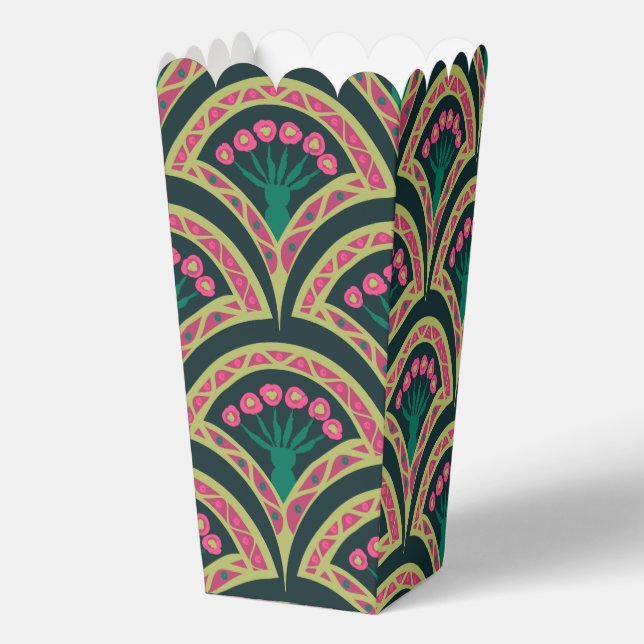 shell shaped green pattern favour box (Back)