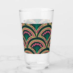 shell shaped green pattern glass