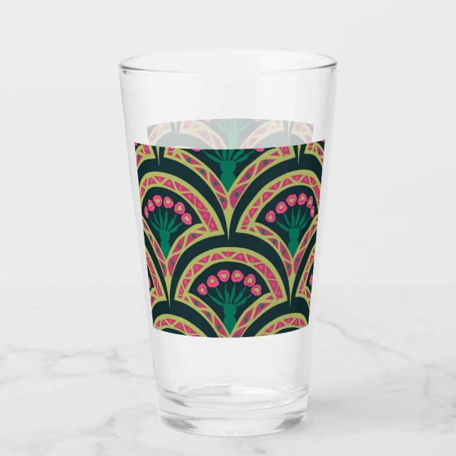 shell shaped green pattern glass (Front)