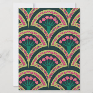 shell shaped green pattern invitation